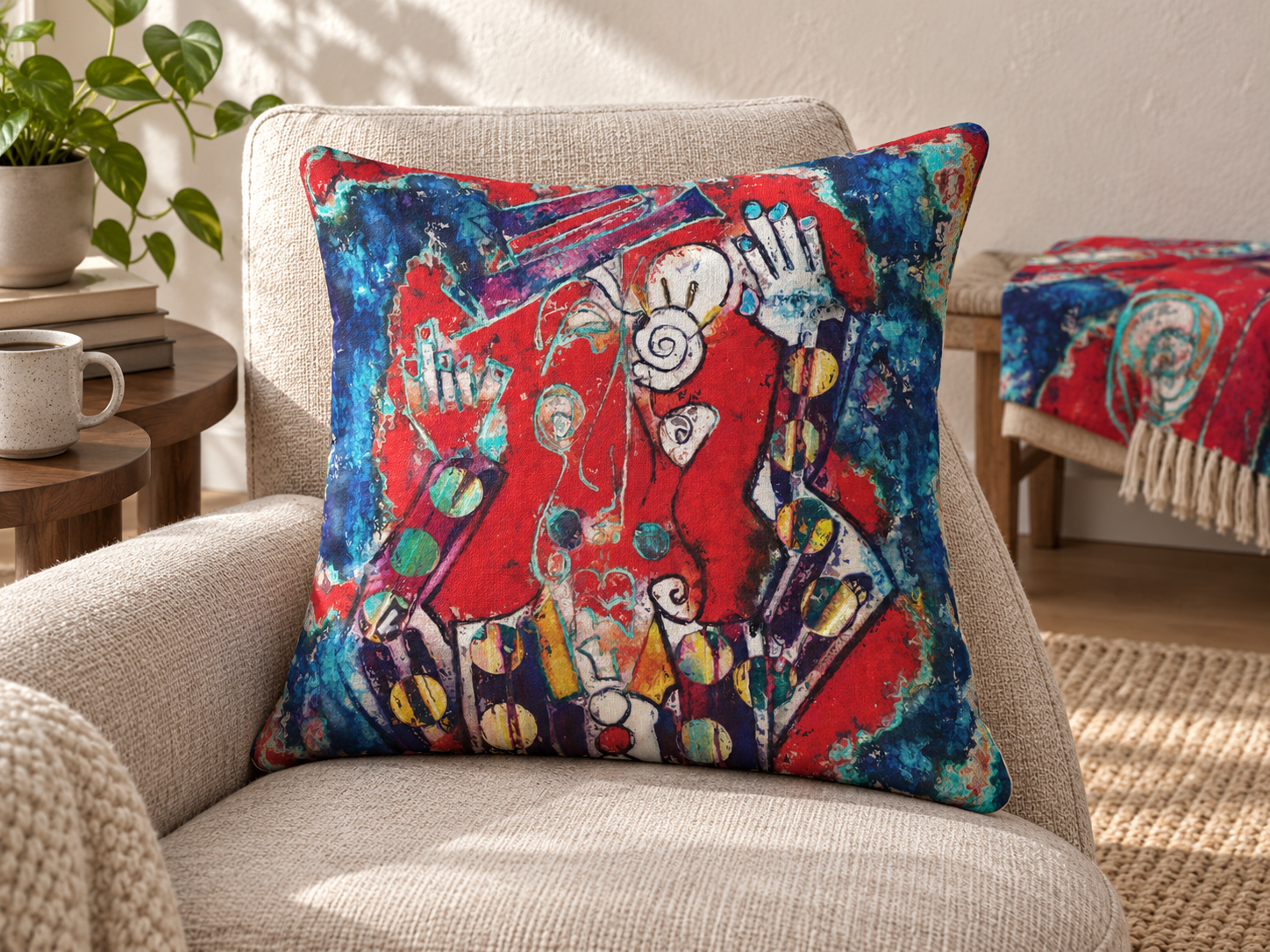 EPNFT 136 on a cotton-linen pillow and throw