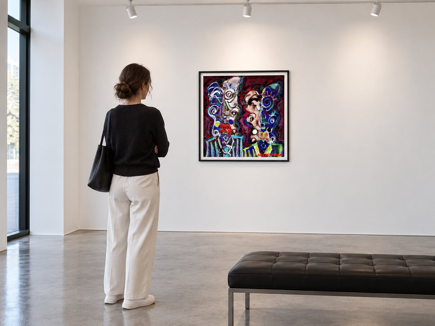 EPNFT 903 displayed at its true 24 by 24 inch size in a contemporary gallery