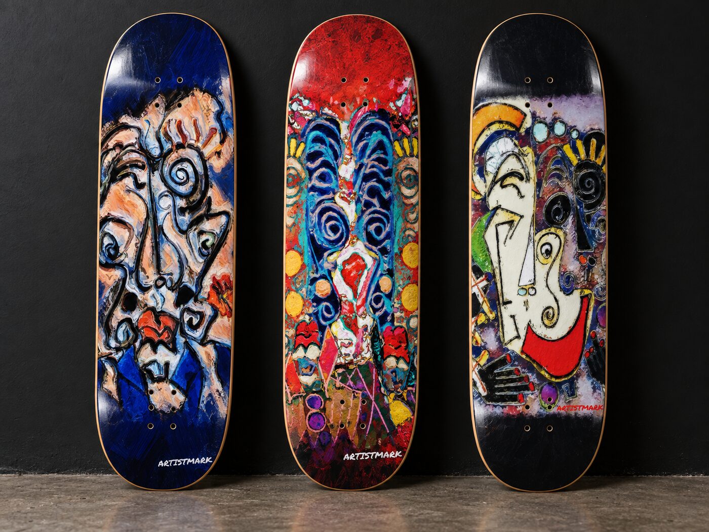 EPNFT 126, 304 and 740 on skateboard decks